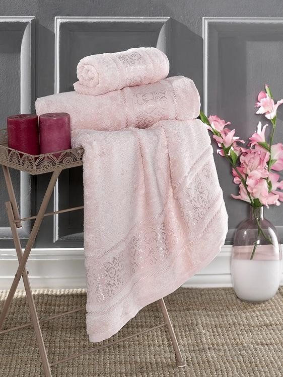 Полотенце бамбуковое с хлопком KARNA ARMOND пудра 50х90