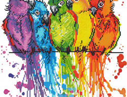 Кристальная (алмазная) мозаика ФРЕЯ ALV-105 Цветные попугайчики