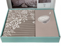 Постельное белье из ранфорса KARVEN N023/1 RUTE BEIGE V-1 50х70 (2шт) евро