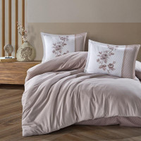 Постельное белье из DELUXE ранфорса KARVEN N029/1 SUAVE BROWN V-2 50х70 (2шт) евро