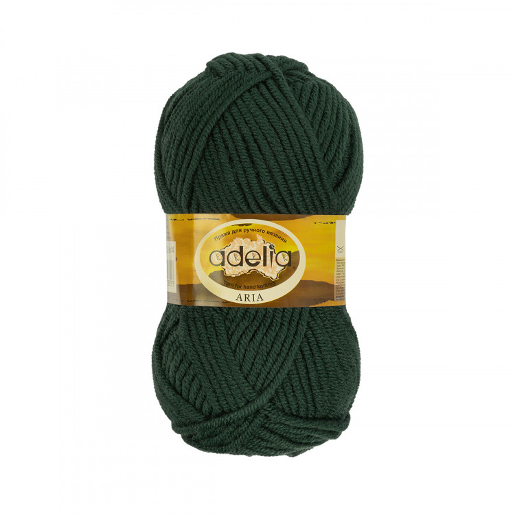 Пряжа ADELIA ARIA №14 темно-зеленая 100% акрил, 5 шт х 100 гр, 100 м +/- 5 м
