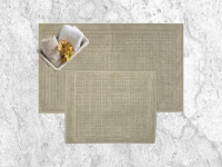 Набор ковриков для ванной хлопковый KARVEN KV424 EKOSE светло-бежевый 50х60 (1шт), 60х100 (1шт)