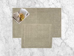 Набор ковриков для ванной хлопковый KARVEN KV424 EKOSE светло-бежевый 50х60 (1шт), 60х100 (1шт)