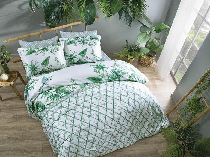 Постельное белье из сатина TAC DELUX PREMIUM DIGITAL PATRIOT зеленое 1,5-спальное