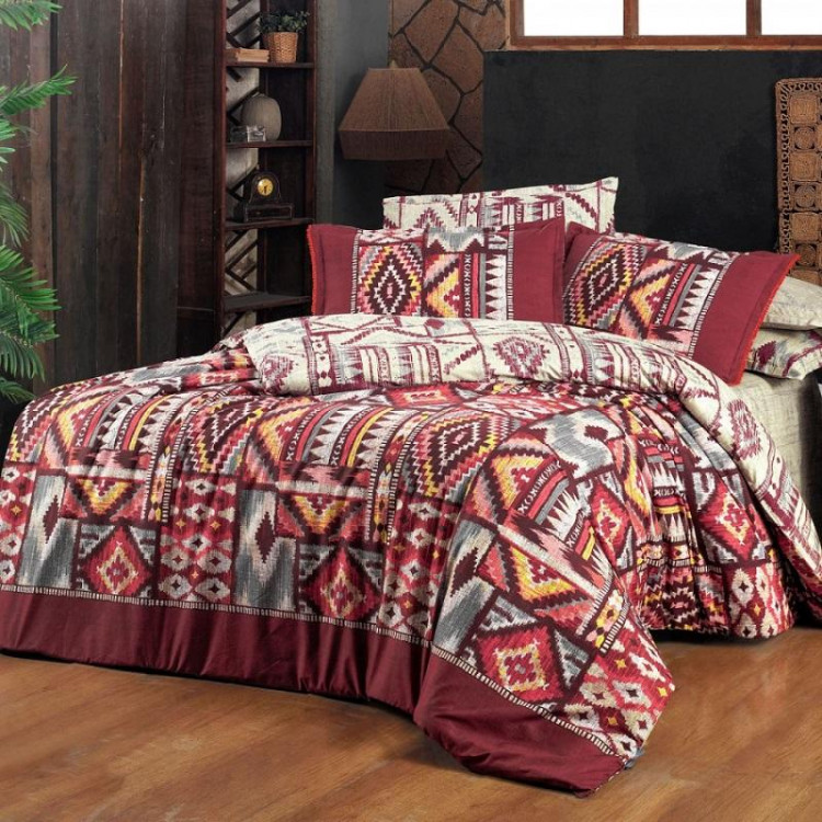 Постельное белье из поплина SAREV FANCY N193 GILYA V1-BORDO 50х70 (1шт) 1,5-спальное