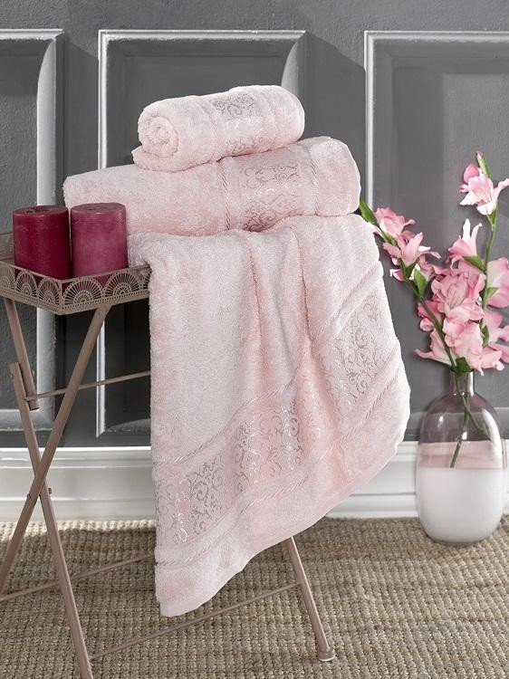 Полотенце бамбуковое с хлопком KARNA ARMOND пудра 70х140