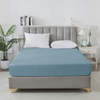 Простыня на резинке сатиновая TANGO Soho голубое небо 160х200х30