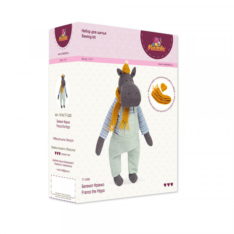 Набор для изготовления игрушки Miadolla TT-0280 Бегемот Франко