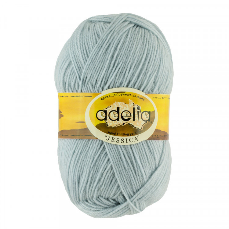 Пряжа ADELIA JESSICA №26 светло-серая-голубая 67% шерсть, 33% полиэстер, 5 шт х 100 гр, 260 м +/- 10 м