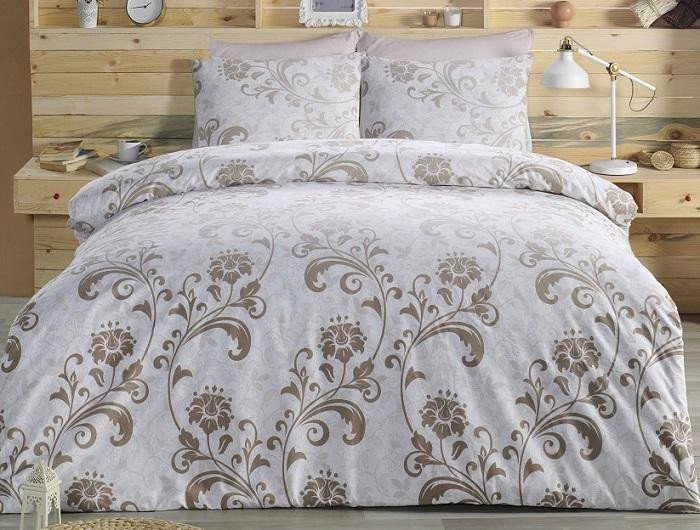 Постельное белье ALTINBASAK RANFORCE LUCIAN коричневое 50х70 1,5-спальное