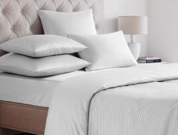 Простыня на резинке из сатина SAILID SL-3-160 белая 160х200х25