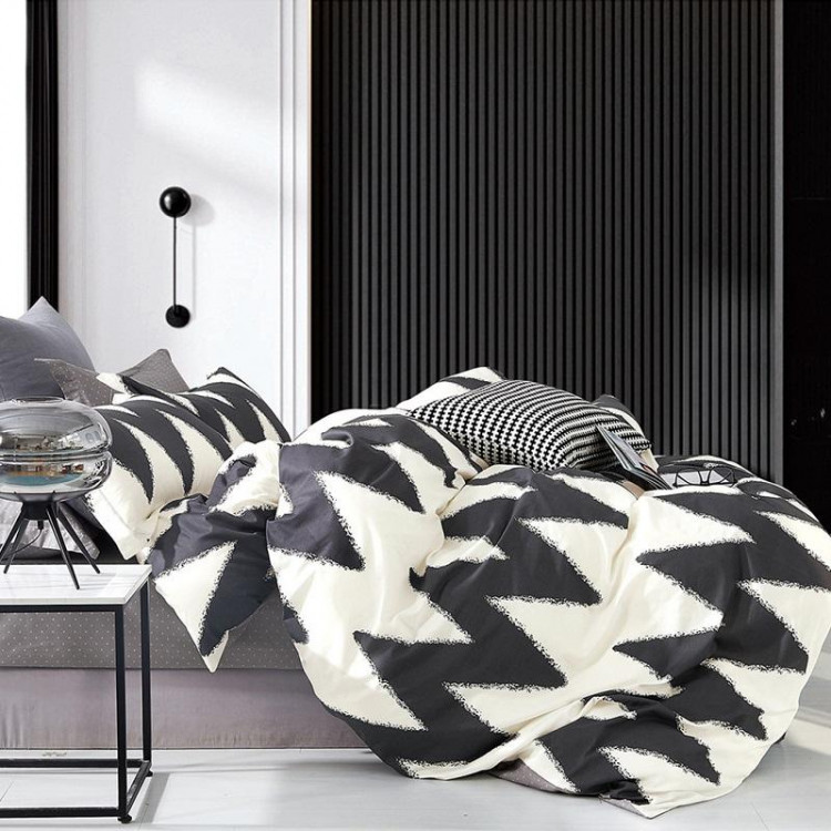 Постельное белье из сатина TANGO зигзаги 50х70 (2шт) 2-спальное