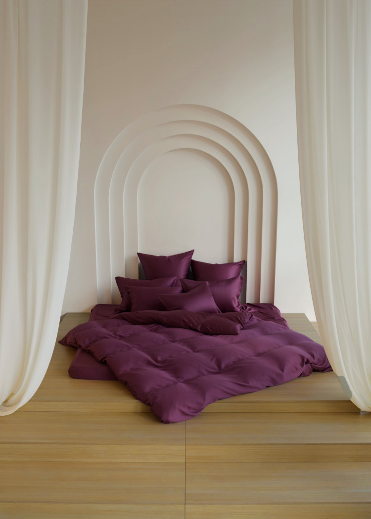 Постельное белье с простыней на резинке 160х200 GERMAN GRASS PURPLE BRILLIANT GRASS 70х70 (2шт) 1,5-спальное