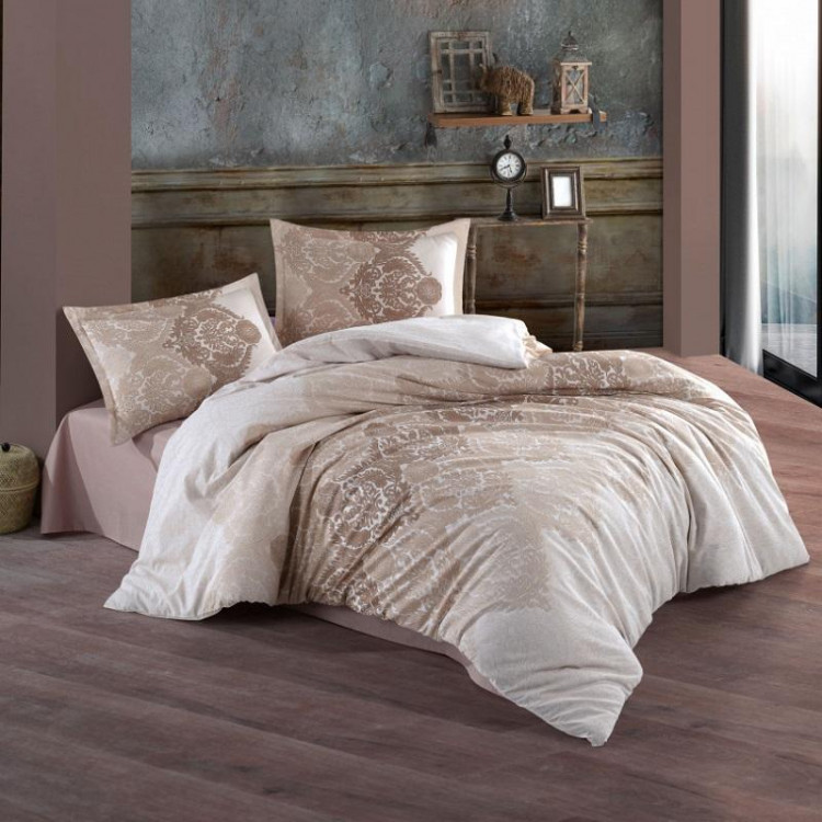 Постельное белье из ранфорса KARVEN N023/1 ZETA BEIGE V-1 50х70 (2шт) евро