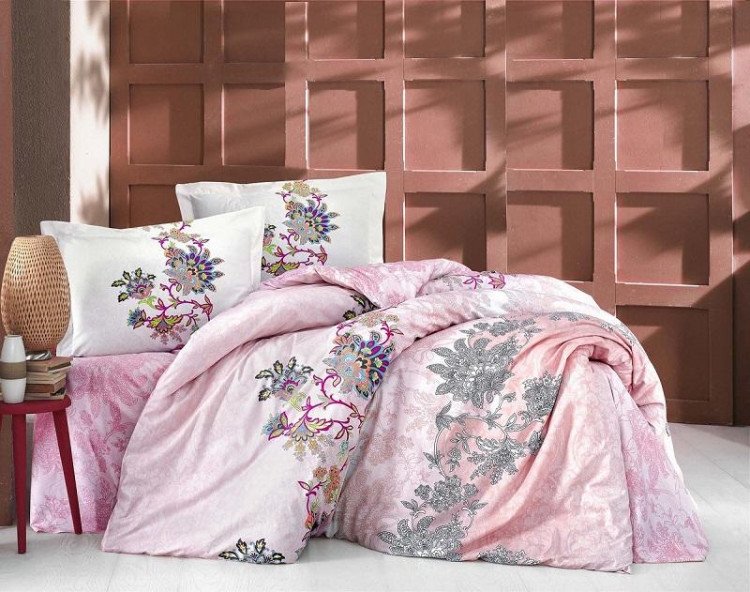 Постельное белье ALTINBASAK RANFORCE NEON ESMERALDA розовое 50х70 1,5-спальное