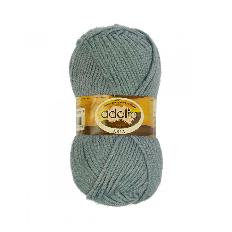Пряжа ADELIA ARIA №16 серая 100% акрил, 5 шт х 100 гр, 100 м +/- 5 м