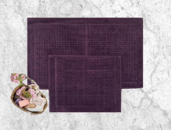 Набор ковриков для ванной хлопковый KARVEN KV424 EKOSE фиолетовый 50х60 (1шт), 60х100 (1шт)