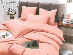 Постельное белье из страйп-сатина ПАНДОРА лососевое 2-спальное