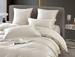 Постельное белье фланелевое из тенсела ASABELLA Взбитые сливки 50х70 (2шт) и 70х70 (2шт) семейное