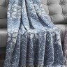 Плед хлопковый с акрилом KARNA DECO голубой 150х240
