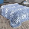 Плед хлопковый с акрилом KARNA DECO голубой 150х240