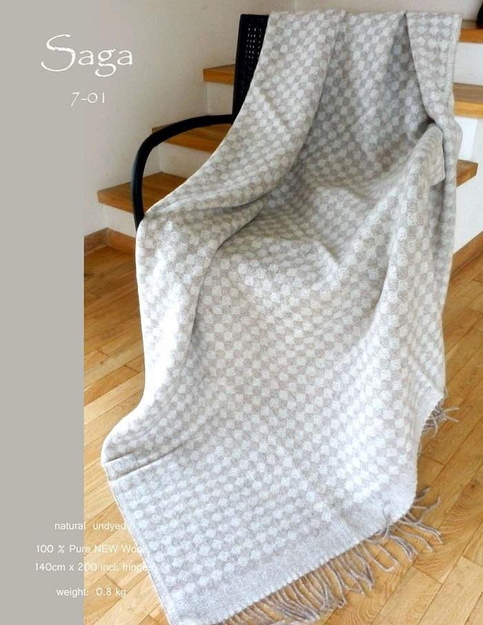 Плед из шерсти новозеландских ягнят DROBE SAGA 7-01 140х200