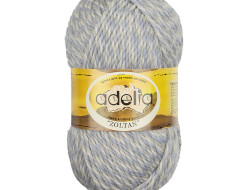 Пряжа ADELIA ZOLTAN №128 белая-серая-светло-голубая 100% шерсть, 5 шт х 100 гр, 115 м +/- 5 м