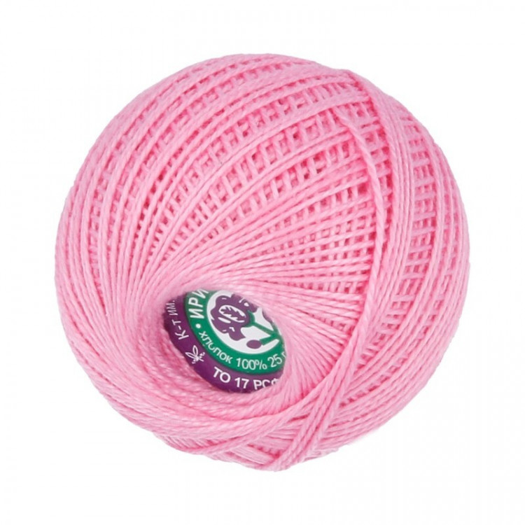 Пряжа СПБ ИРИС №1104 розовая 100% мерсеризованный хлопок 20 шт х 25 гр, 150 м