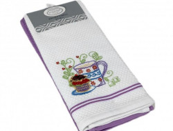 Набор кухонных полотенец хлопковых KARVEN HM770 ASKILI MUTFAK lila-beyaz V5 40х60 (2шт)