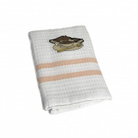 Набор кухонных полотенец вафельных хлопковых KARVEN HM779 КОФЕ-ЛОЖКА V6 оранжевый 50х75 (12шт)