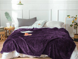 Плед однотонный фланелевый TANGO STRIPE ST2022-23 фиолетовый 200х220