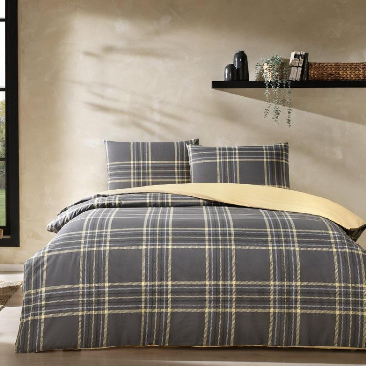 Постельное белье из ранфорса TAC RANFORCE ASPEN антрацит 1,5-спальное