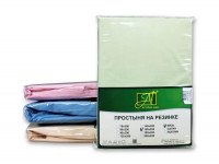 Простыня из поплина на резинке АЛЬВИТЕК салатовая 90х200х25