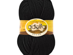 Пряжа ADELIA LUCAS №02 черная 70% шерсть, 30% акрил, 5 шт х 100 гр, 218 м +/- 10 м