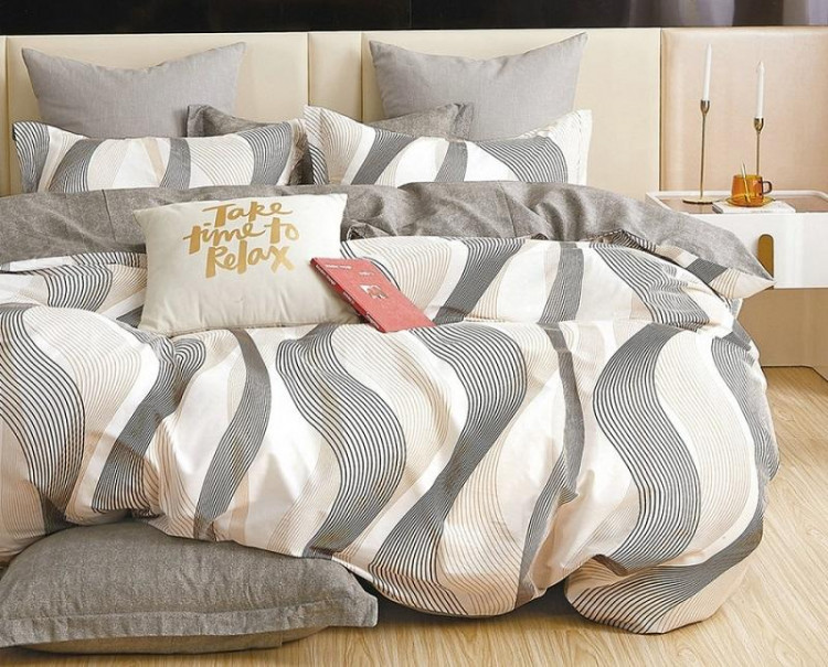 Постельное белье двухстороннее из твил-сатина SAILID BP-111-4 семейное