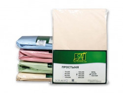 Простыня из сатина АЛЬВИТЕК бежевая 220х280