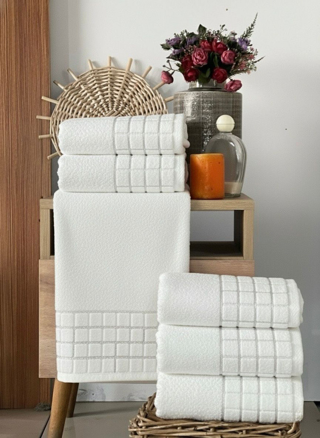 Полотенце махровое хлопковое KARVEN EKOSE H5165 VIP COTTON 70х140 белое