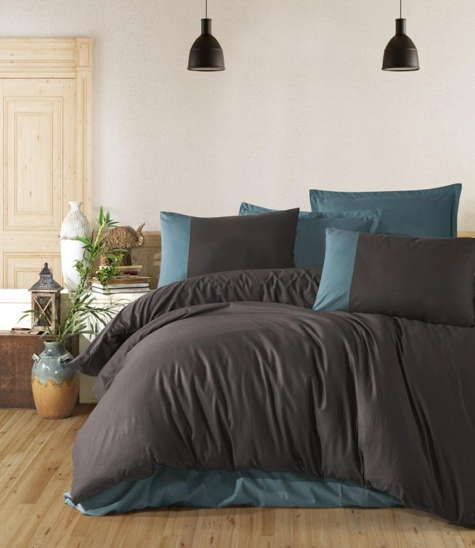 Постельное белье из DELUXE ранфорса KARVEN N0265 PURE V-5 SMOKED 50х70 (2шт), 70х70 (2шт) евро