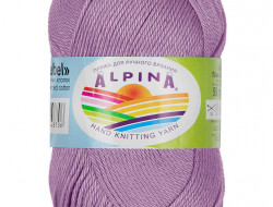 Пряжа ALPINA ANABEL №058 светло-фиолетовая 100% мерсеризованный хлопок 10 шт х 50 гр, 120 м +/- 6 м