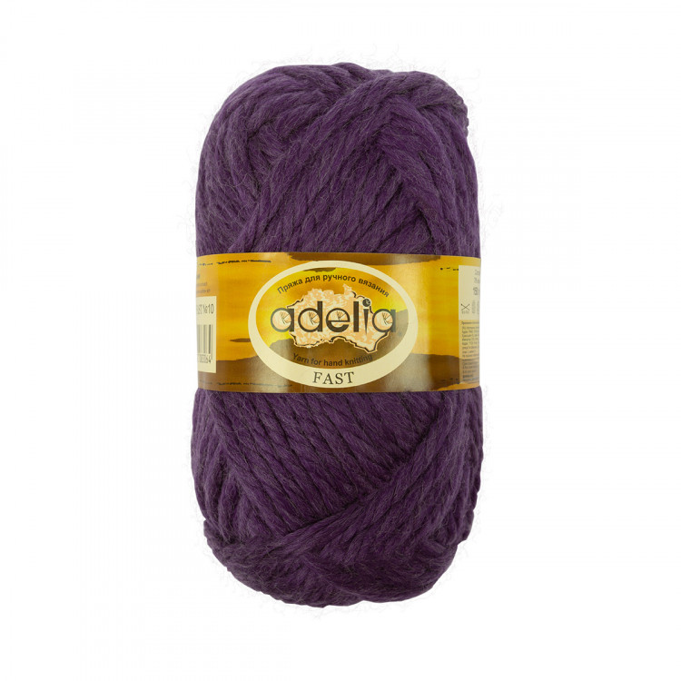 Пряжа ADELIA FAST №10 фиолетовая 78% акрил, 22% шерсть, 3 шт х 150 гр, 45 м +/- 2 м