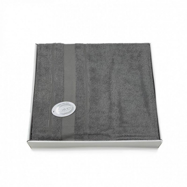 Плед из хлопка махровый KARVEN P956 ADA V8 темно-серый 160х220