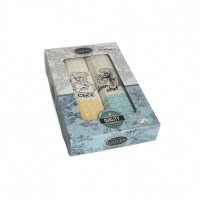 Набор кухонных полотенец вафельных хлопковых KARVEN HM750 ПОВАРА V16 50х70 (2шт)