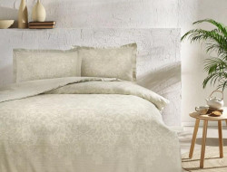 Постельное белье сатиновое TAC HAPPY DAY HERTA бежевое евро