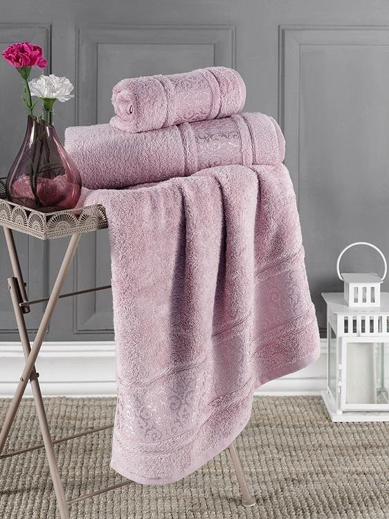 Полотенце бамбуковое с хлопком KARNA ARMOND светлая лаванда 50х90