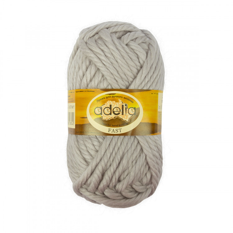 Пряжа ADELIA FAST №11 светло-серая 78% акрил, 22% шерсть, 3 шт х 150 гр, 45 м +/- 2 м