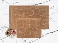 Набор ковриков для ванной хлопковый KARVEN KV427 TAS темно-бежевый 50х60 (1шт), 60х100 (1шт)