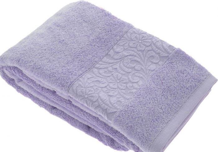 Полотенце махровое из бамбука и хлопка ISSIMO VALENCIA фиолетовое 70х140