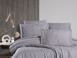 Постельное белье из сатина KARVEN N021 MEGAN Quicksilver 50х70 (2шт), 70х70 (2шт) евро