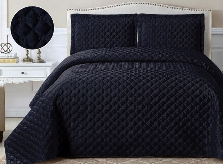 Покрывало с наволочками тонкое из велюра TANGO FRENCH CROWN FC-04 240х260