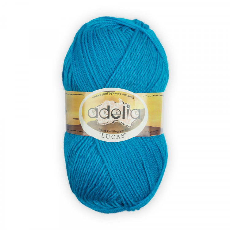 Пряжа ADELIA LUCAS №11 ярко-голубая 70% шерсть, 30% акрил, 5 шт х 100 гр, 218 м +/- 10 м